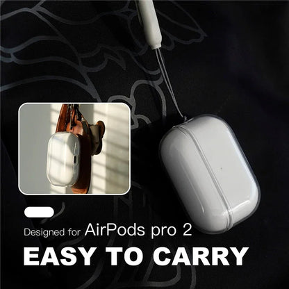 Clear Soft TPU Earphone Case with Lanyard Strap for Airpods Pro 2 3 2nd Generation Air Pods 4 3 1 3rd 2024 Gen Cover Accesso…
