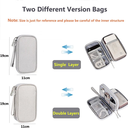 Data Cable Storage Bag Waterproof Portable Carry Case Storage Bag Travel Organizer Bag for Cable Cord USB Charger - image 2