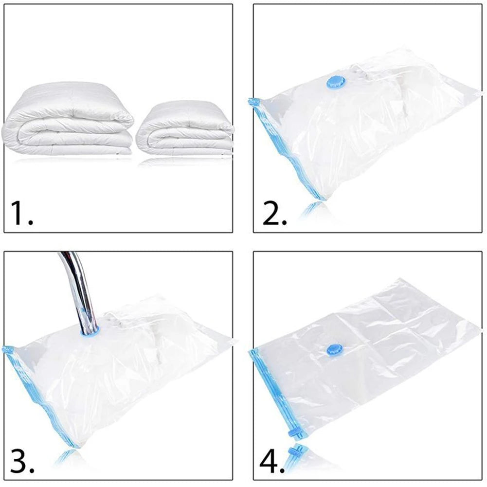 Vacuum Storage Bags With Valve Folding Compressed Space Saving Clothes Storage Big Size For Towel Cloth Blanket - image 6