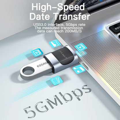 Essager USB 3.0 To Type C OTG Adapter USB A Type C Male To Micro Type C USB A Female Converter For Macbook Laptops Card Read…