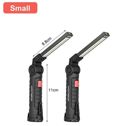 Portable COB LED Work Light USB Rechargeable LED Flashlight Inspection Lamp With Magnetic Hook Power Bank 18650 Battery Torc…