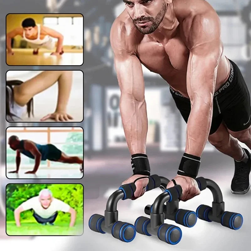 1pair U-shaped Push-up Rack Fitness Equipment Hand Sponge Grip Muscle Training Push Up Bar Chest Home Gym Body Building - im…