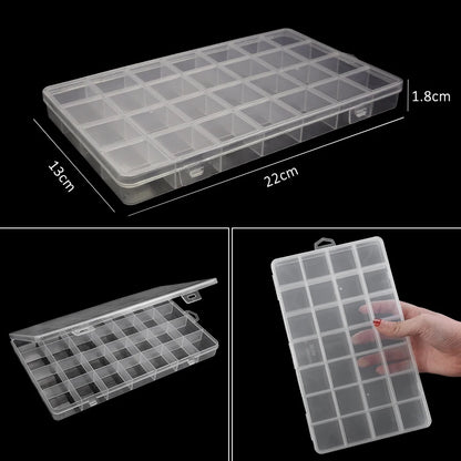 Transparent Plastic Storage Jewelry Box Compartment Adjustable Container For Beads Earring Box For Jewelry Rectangle Box Cas…