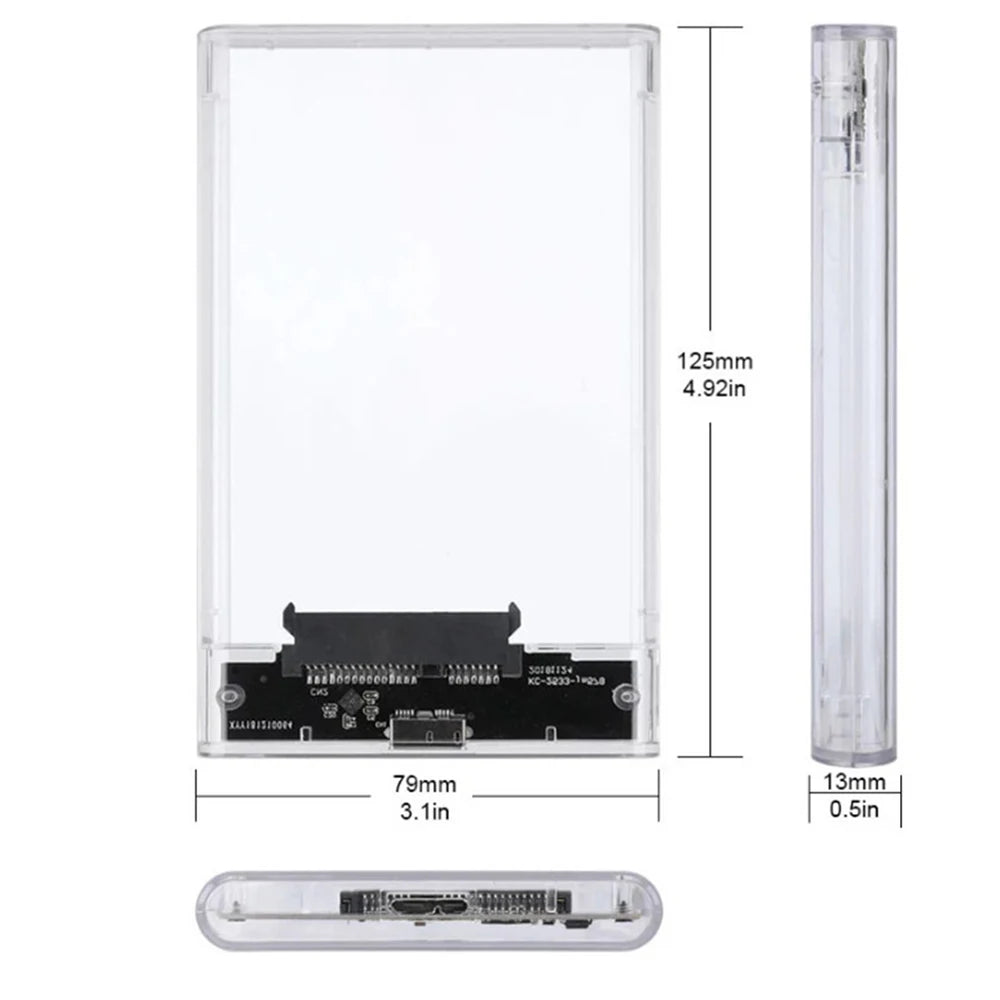 USB 3.0 HDD Enclosure 2.5inch SATA SSD Hard Drive Case with 5Gbps Transfer Speed Mobile External Housing Harddisk Boxs Cable…