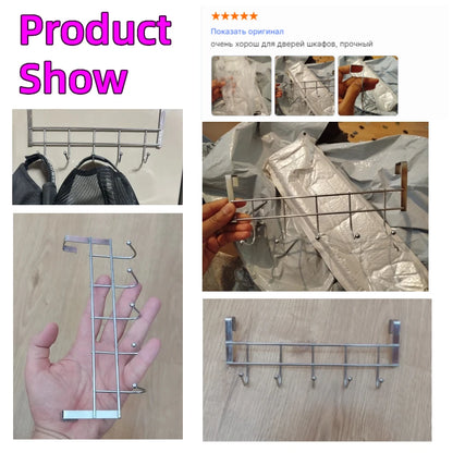 Bold Stainless Steel 5-hook Cabinet Door Back Hook 5 Hooks 24.5x9x2.39 cm Small Door Hooks Room Clothes Towel Storage Holder…