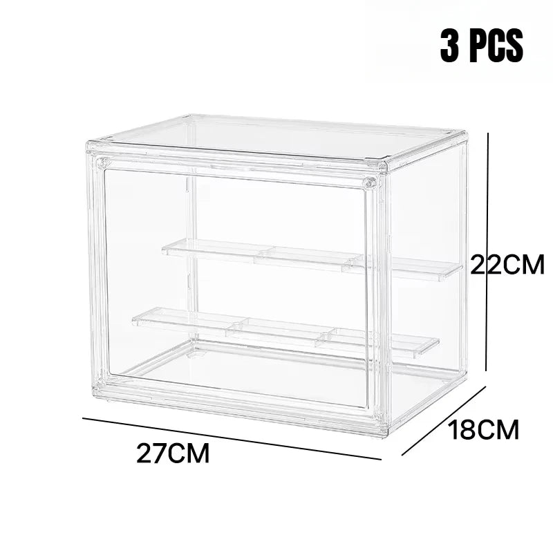 1/2/3/4PCS Acrylic Clear Display Storage Box for Fingures Foldable Display Case for Figurines Dolls Action Figure Organizer…