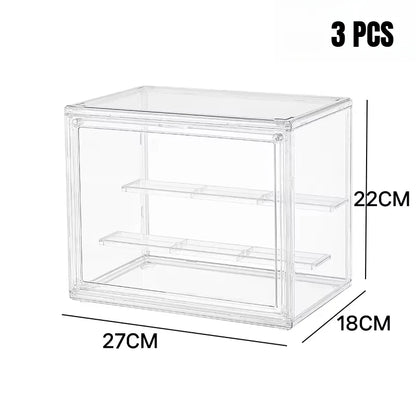 1/2/3/4PCS Acrylic Clear Display Storage Box for Fingures Foldable Display Case for Figurines Dolls Action Figure Organizer…