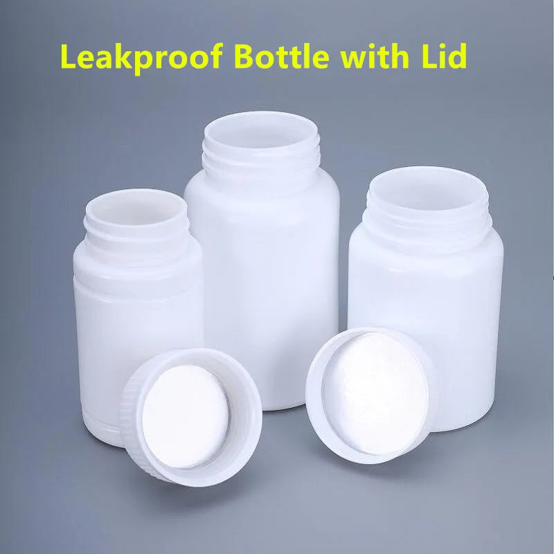 10pcs 20-200ml Plastic HDPE White Empty Seal Bottles, Refillable Pill Vials for Medicine, Capsule, Solid Powder, Reagent Sto…
