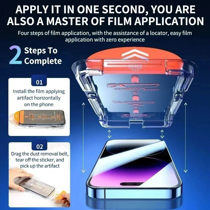 1-3Pc 8K High End Tempered Glass For iPhone 15 14 13 12 11 Pro Max XS MAX 15 16 Screen Protector With Alignment Mounting Cov…