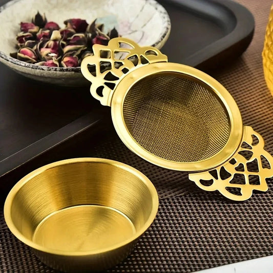 1/2pcs Tea Strainer Double Ear Fine Mesh Stainless Steel Spice Infuser Filter Tea Maker Teaware Kitchen Accessories