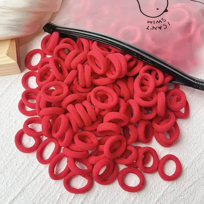 50/100Pcs Colorful Basic Nylon Ealstic Hair Ties for Girls Ponytail Hold Scrunchie Rubber Band Kid Fashion Hair Accessories…