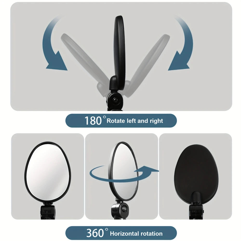1/2PCS Bicycle Rearview Mirror 360 Degree Adjustable Rotatable Universal Cycling Handlebar Rear View Mirrors for MTB Road Bi…