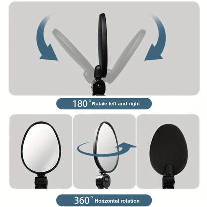 1/2PCS Bicycle Rearview Mirror 360 Degree Adjustable Rotatable Universal Cycling Handlebar Rear View Mirrors for MTB Road Bi…
