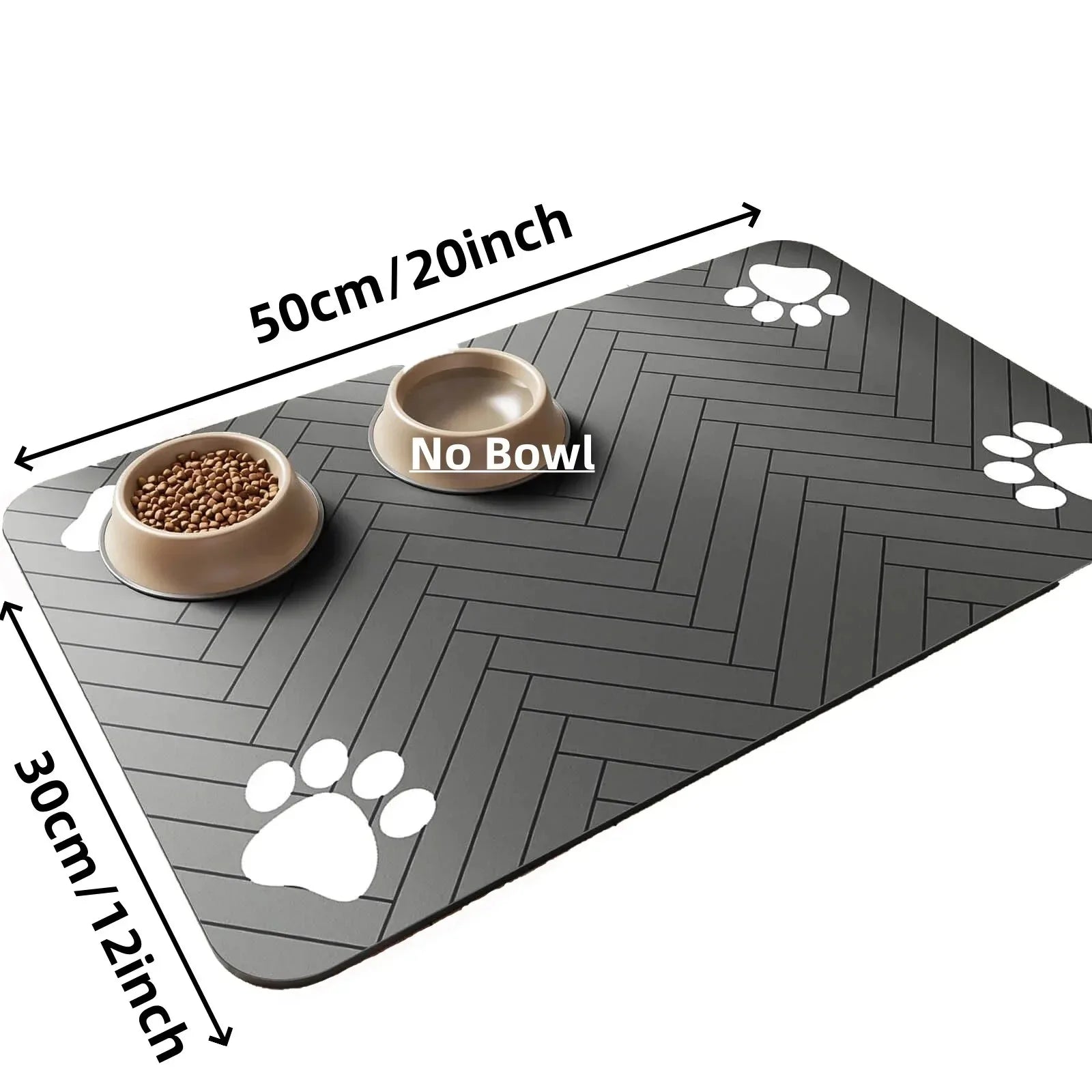 Pet Feeding Mat-Absorbent Pet Placemat Rubber Backing Quick Dry Water Mat for Dog Cat for Food and Water Bowl with Waterproo…