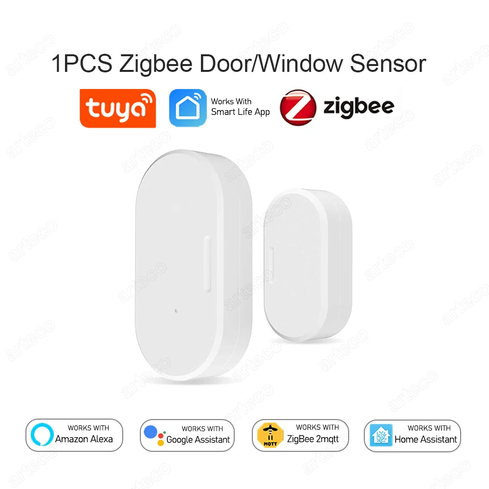 Zigbee Door Window Sensor Open Close Detector Smart Home Security Alarm Burglar Door Sensor Works With Alexa Home Assistant…