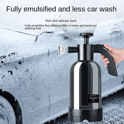 2L Hand Pump Foam Sprayer with 3 Types of Nozzle Hand Pneumatic Foam Cannon Snow Foam Car Wash Spray Bottle Car Window Clean…