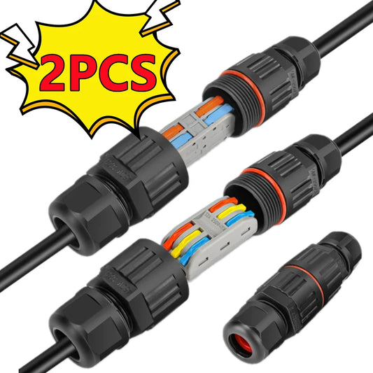 New 2/1PC IP68 Waterproof Joint Wire Quick Connection Connector 2/3 Pin Solder Less LED Lamp Wiring Outdoor Rainproof Termin…