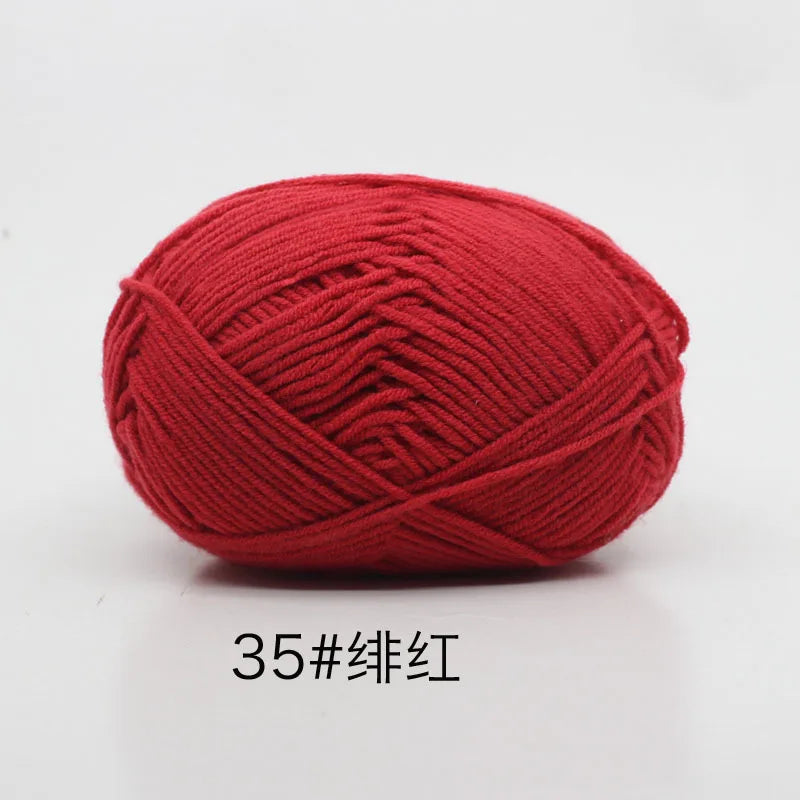 40-50g/Set 4ply Milk Cotton(80%) Knitting Yarn Needlework Dyed Lanas For Crochet Craft Sweater Hat Dolls At Low Price - imag…