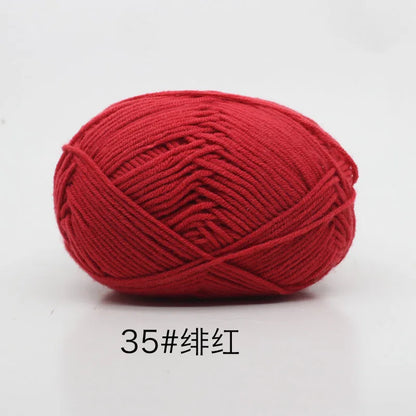 40-50g/Set 4ply Milk Cotton(80%) Knitting Yarn Needlework Dyed Lanas For Crochet Craft Sweater Hat Dolls At Low Price - imag…