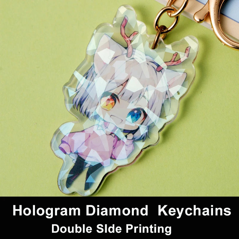 Personalized Keychains Designer Custom Cartoon Llavero Key Chain Photo Customized Anime Charms Hologram Clear Acrylic Key Ri…