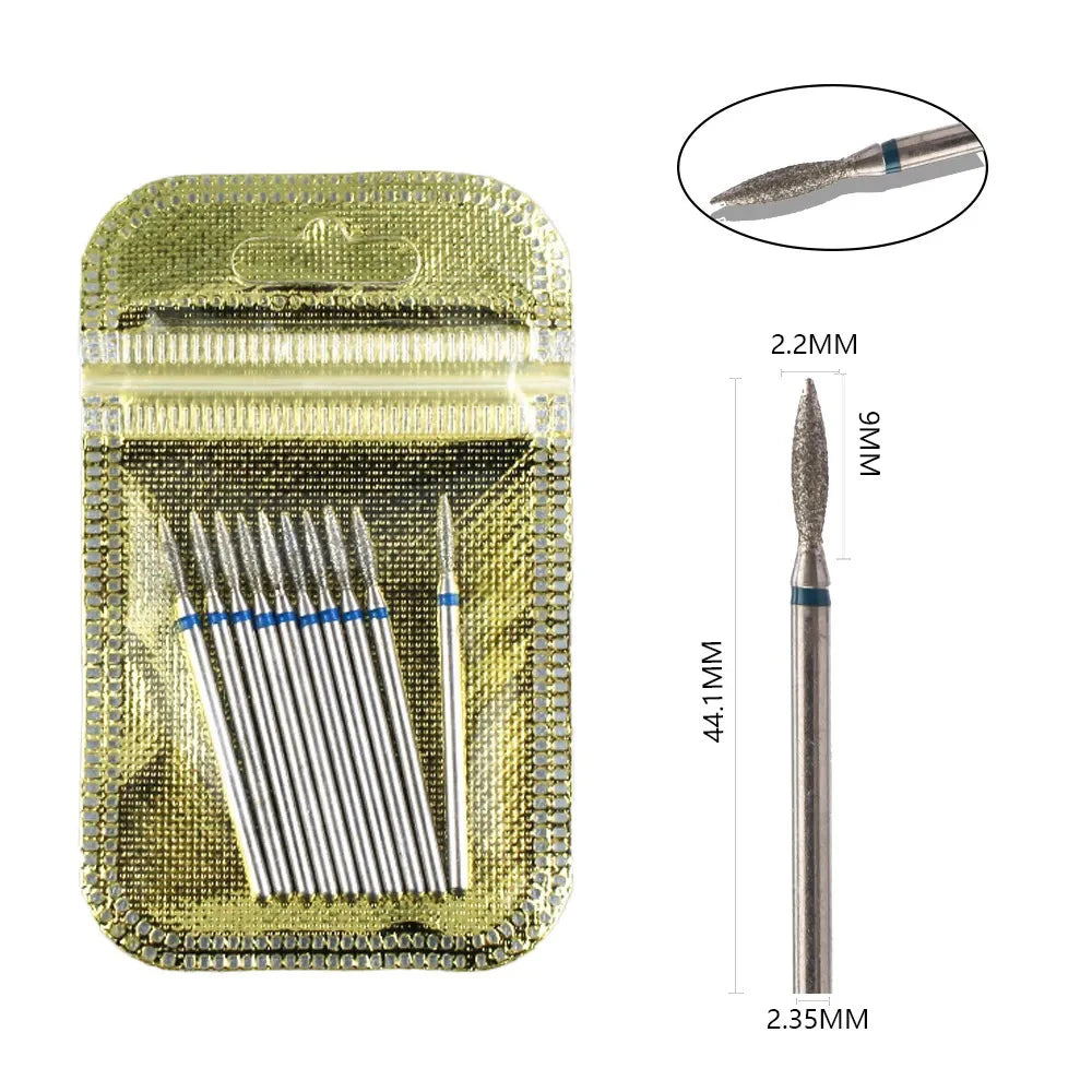 10pcs Diamond Milling Cutter Nail Drill Bits Set For Manicure Accessory Pedicure Eletric Machine Nail Bit Brush Burr Tools -…