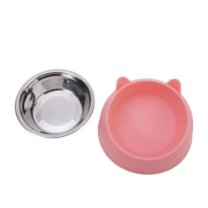 1/2/5pcs Cat Bowl Creative Inclined Kitten Puppy Food Feeding Bowls Stainless Steel Cats Drinking Feeder Pet Dogs Cats Feede…