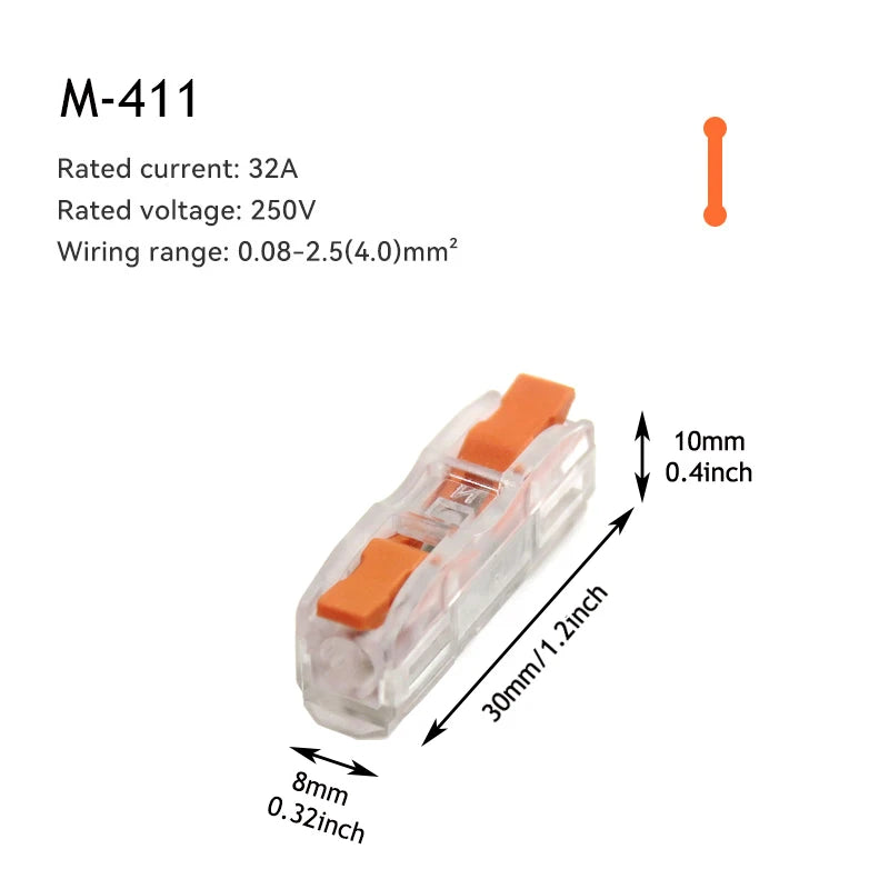 10/50 PCS Mini Fast Wiring Connectors Universal Compact Lever Crimp Splitter Electrical Conductors Push-in Home Terminal Blo…
