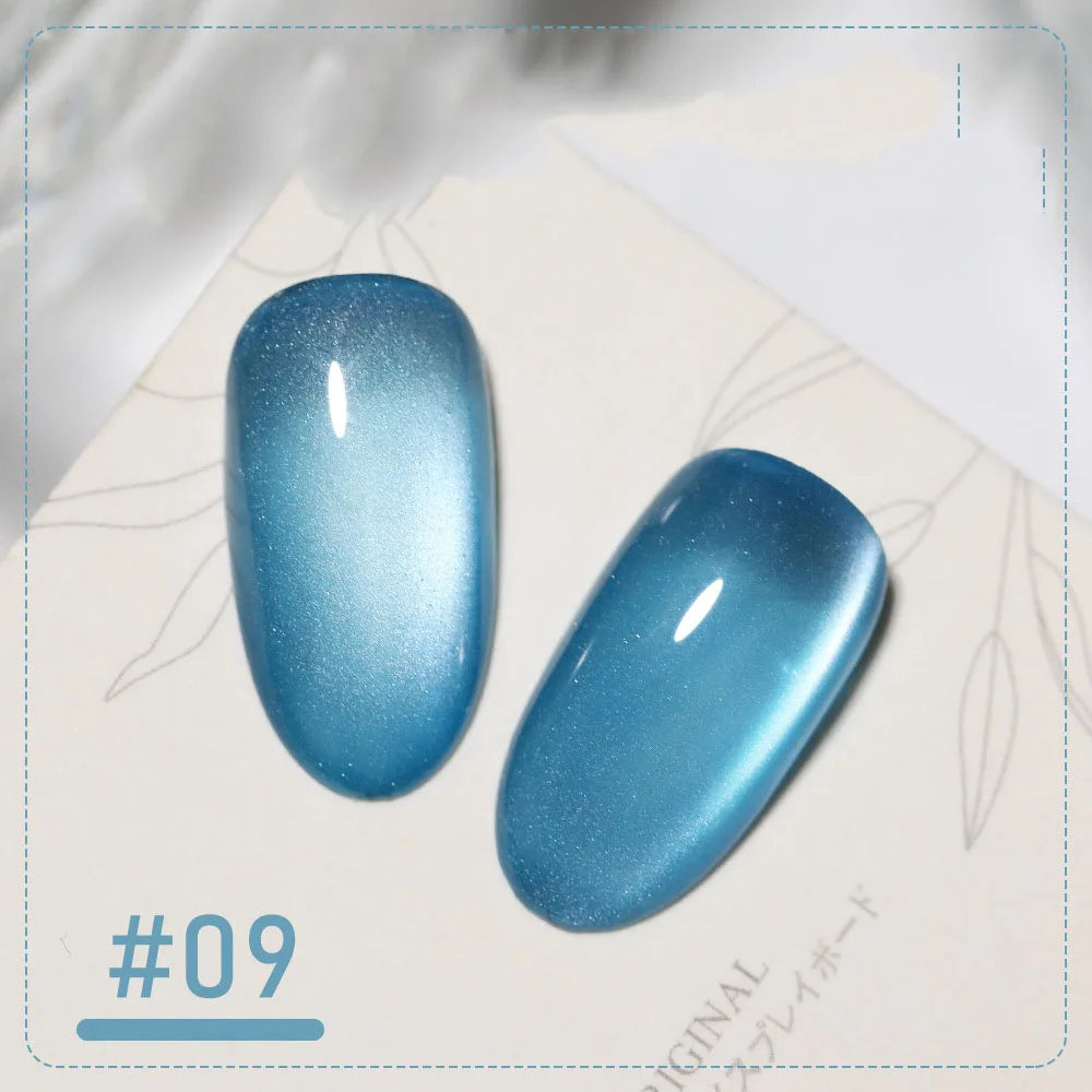 5g/Bottle White Moonlight Nail Cat's Eye Gel Magnetic Satin Gel Polish 9-Colors Soak Off Glitter Phototherapy Manicure Varni…