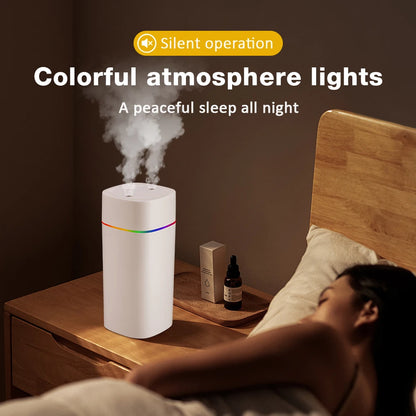 600ML Air Humidifier Double Spray Port Essential Oil Aromatherapy Diffuser Mute Atomizer Colorful Lights For Home Office Car…