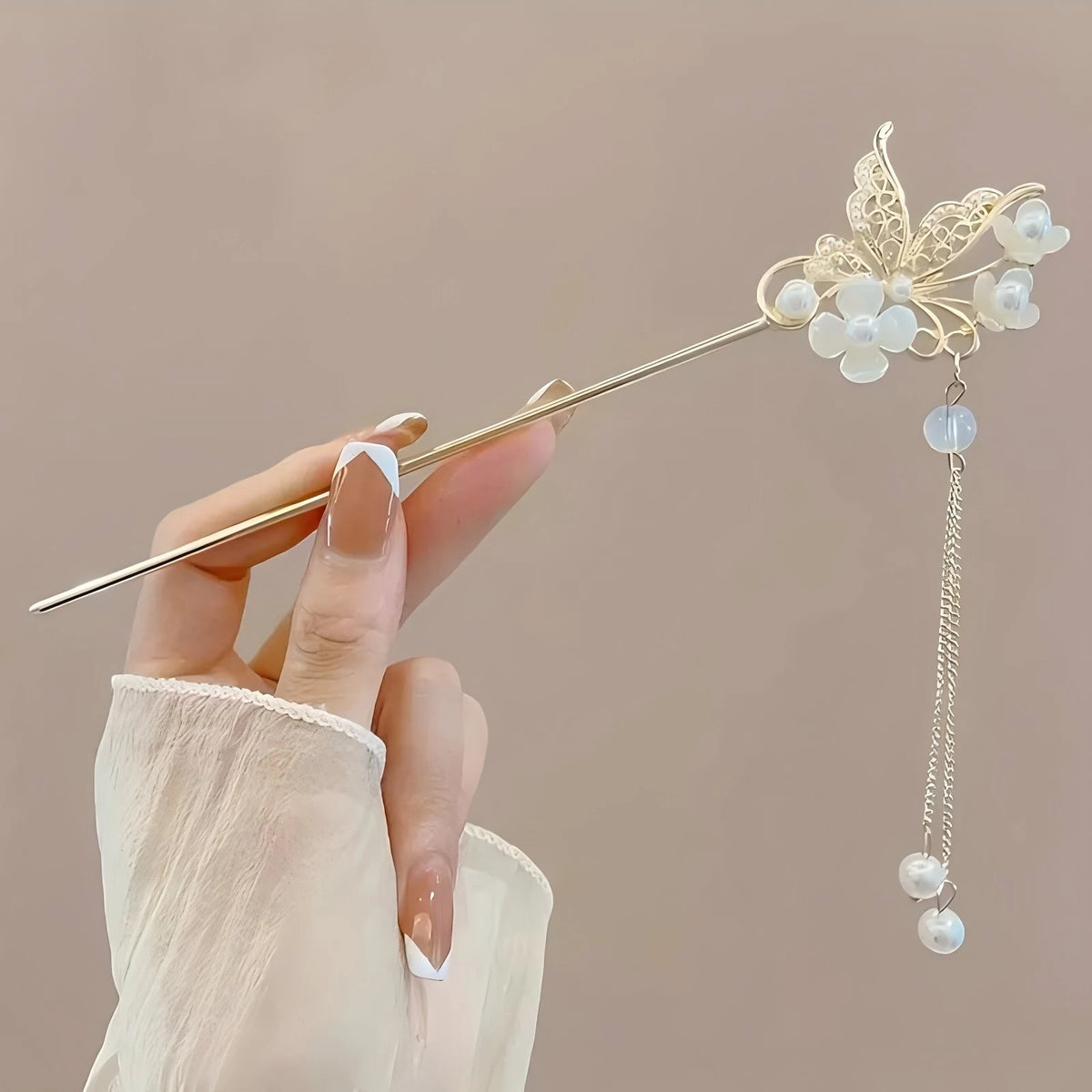 1/6pcs Elegant Chinese Style Tassel Hair Stick Traditional Floral Design Hairstyle Accessory Women Jewelry Hairpin Hairneedl…