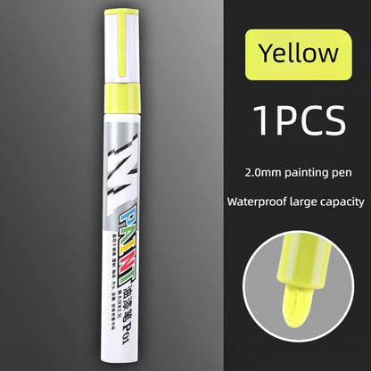 Car Paint Scratches Repair Brush Pen Waterproof Water Paint Marker Pen Car Tire Tread Care Automotive Black White Red Silver…