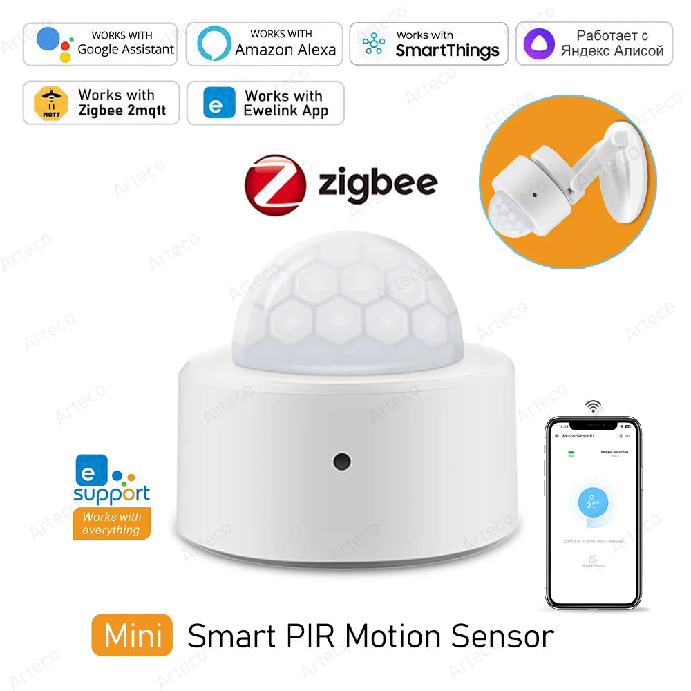 Zigbee 3.0 Smart Pir Motion Sensor Movement Human Body Infrared Detector Security Alarm Sensor Works With EWelink Home Assis…