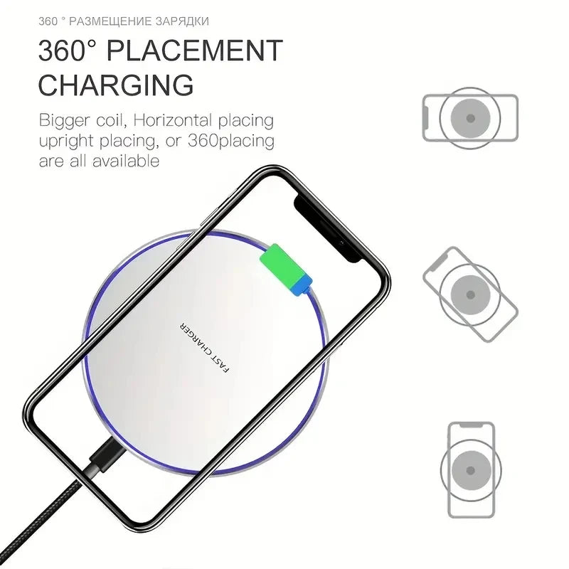 Wireless Charger For iPhone 17 15 14 13 12 X Pro Max Induction Fast Charging Pad Dock Station For Samsung S23 S22 Xiaomi Hua…
