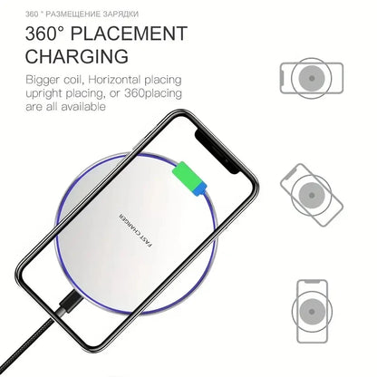 Wireless Charger For iPhone 17 15 14 13 12 X Pro Max Induction Fast Charging Pad Dock Station For Samsung S23 S22 Xiaomi Hua…