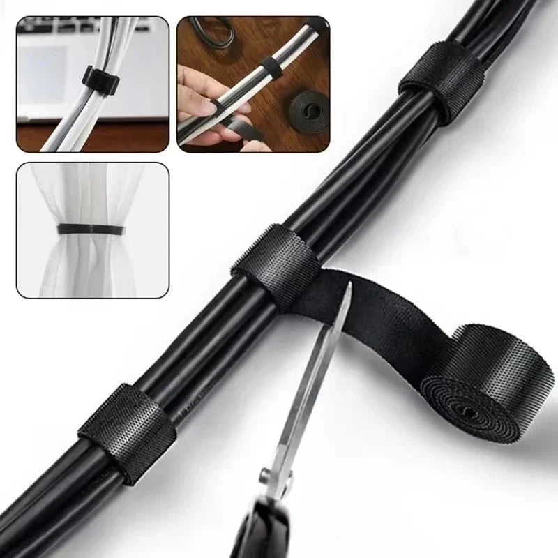 5M Hook and Loop Fastener Cable Organizer Cable Ties Wire Winder Keeper USB Cables Management Protector Earphone Mouse Cord…