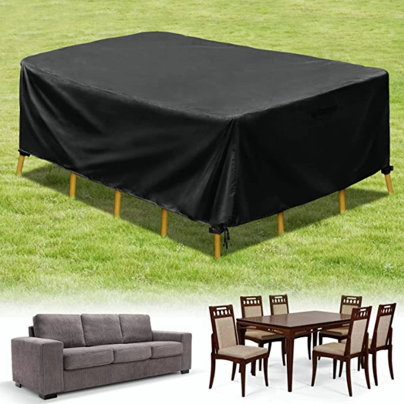 Outdoor furniture dust cover, 210D Oxford cloth, black silver sofa cover, waterproof cover, outdoor patio furniture cover -…