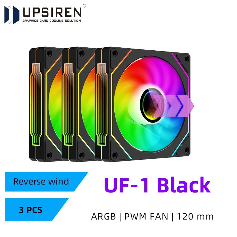 UPSIREN UF-1 PRISM 4 PRO Computer Chassis Fan 12cm ARGB 4 Pin PWM Quiet Cooling Fan 12V Large Air Volume 45.2CFM/600-1500RPM…