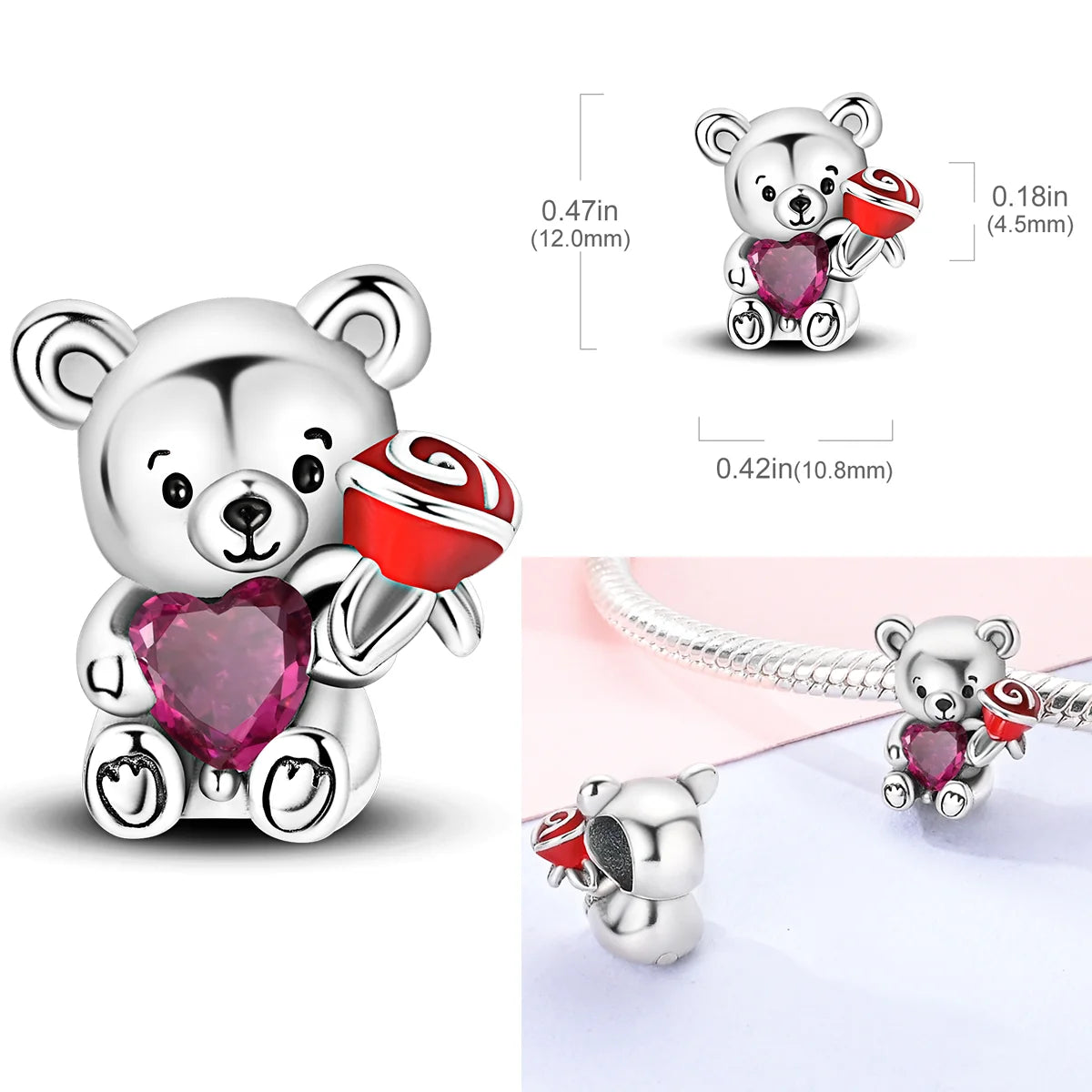 2026 Hot Sale Charms Bead 925 Sterling Silver Pink Butterfly Luminous Firefly Dangle Fit Bangle Bracelet Necklace DIY Jewelr…