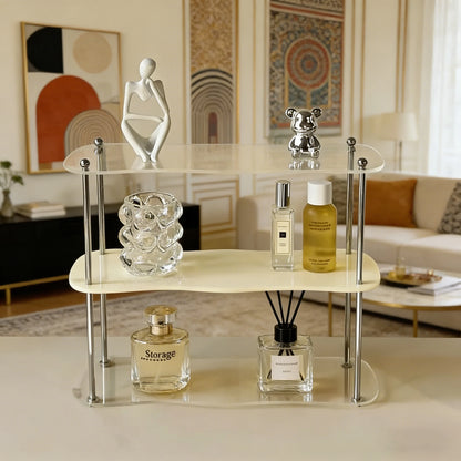 2-3Layers Acrylic Desktop Storage Rack Water Cup Perfume Bathroom Table Top Cosmetics Storage Jewelry Display Frame Organize…