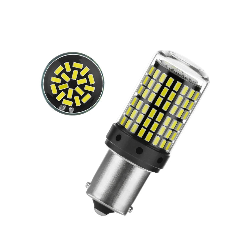 YiRui 2pcs 12-48V New LED Bulbs 144smd Lamp Reverse Turn Signal Light BA15S P21W BAU15S PY21W 7440 W21W P21/5W 1157 BAY15D -…
