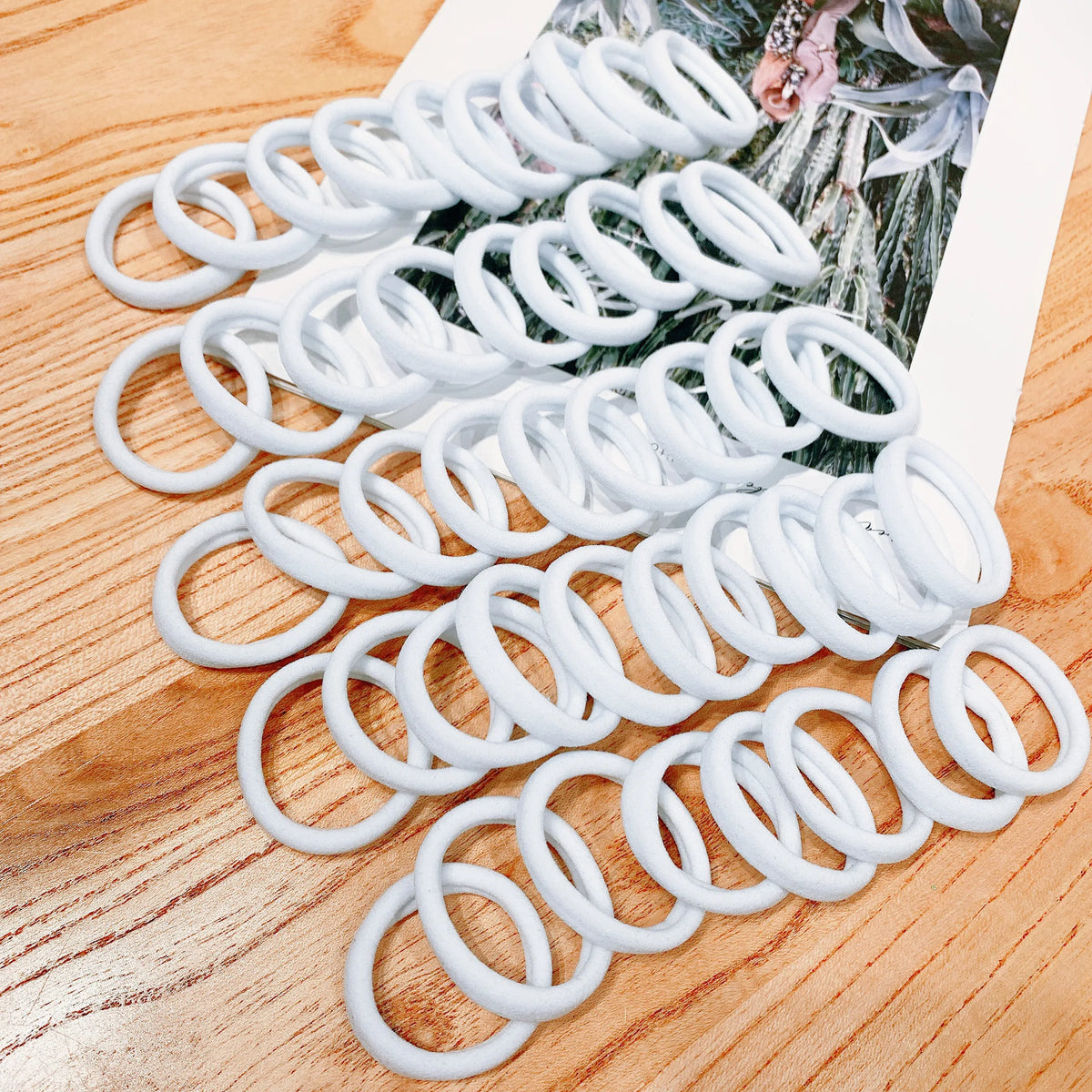 50/100 pieces of black and white hair bands, women's hair bands, high-elasticity rubber band hair bands, hair bands - image 4