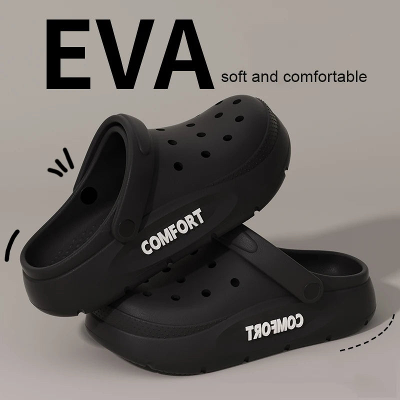 Women's Men's Slippers Summer Anti-Slip Couple Hollow Covered Toe Indoor Outdoor Casual Thick Bottom Sandals for Home Adults…