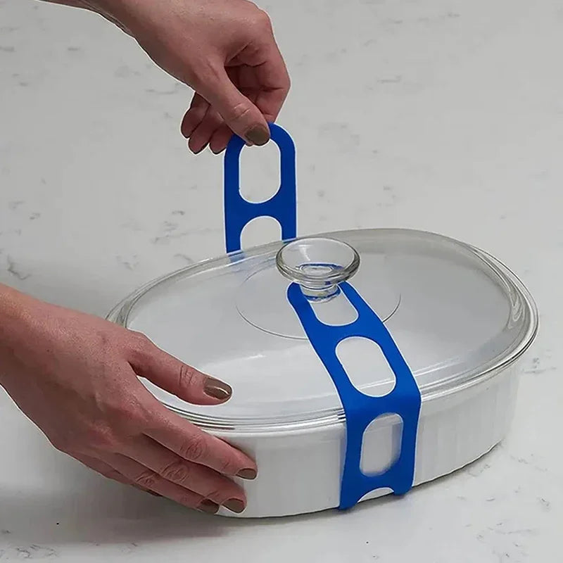 54cm Reusable Lid Strap Silicone Elastic Band Universal Pot Lid Holder for Lunch Box Strap Elastic Band Outdoor Tableware To…