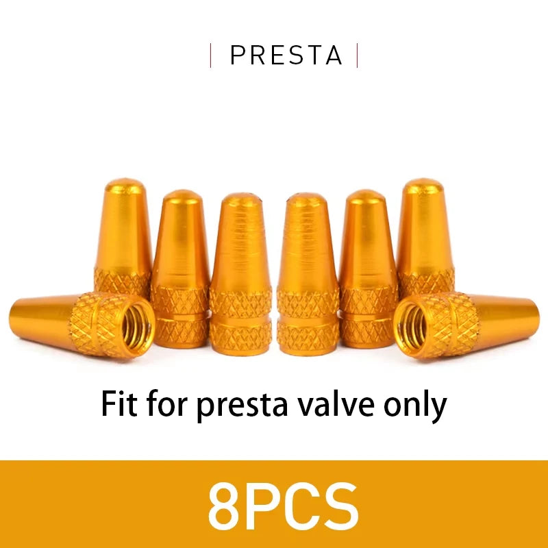 4/8pcs Aluminum Alloy Bicycle Tire FV Valve Cap MTB Road Bike Covered Protector Road MTB Tyre Dustproof Bike Presta Valve -…