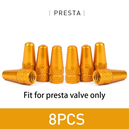 4/8pcs Aluminum Alloy Bicycle Tire FV Valve Cap MTB Road Bike Covered Protector Road MTB Tyre Dustproof Bike Presta Valve -…