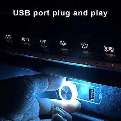 Portable Car USB Ambient Light Mini LED Decorative Atmosphere Lamps For Auto Interior Environment Light Computer Light Plug…