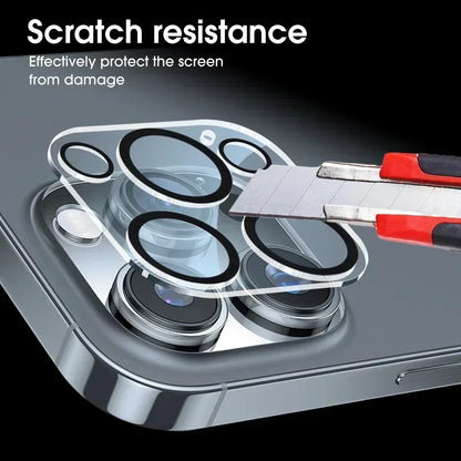 1-5Pcs Tempered Glass for iPhone 17 16 15 14 13 Pro Max Plus Mini Camera Lens Protector Black Circle Protective Lens Film Co…