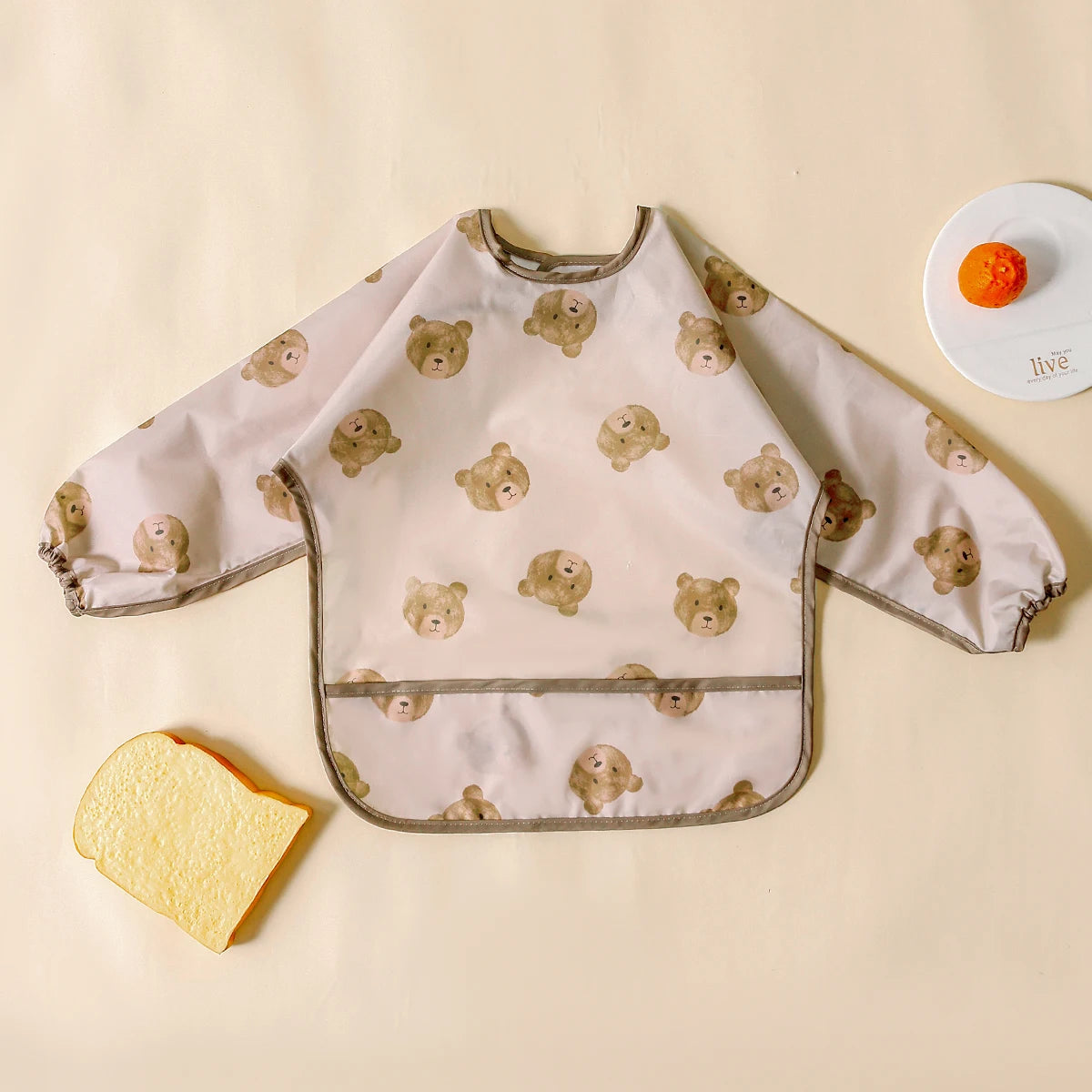 Elinfant 1PC Long Sleeve Bibs, Waterproof Feeding Bibs,Washable Burp Cloth,Coveralls Bibs,Easy To Clean,Wash-Free Eating Bib…