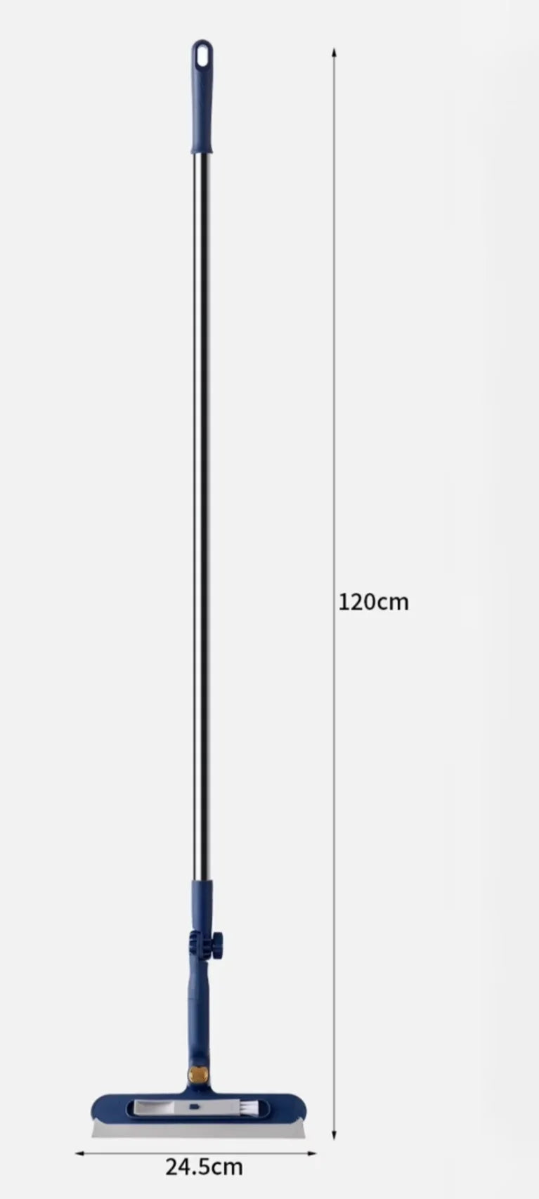 Telescopic Double-Sided Glass Cleaning Brush: Squeegee + Detail Brush 2-In-1, Wall And Floor All-Purpose Cleaning Tool - ima…