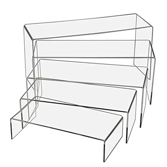 U Shape Acrylic Display Riser Stand, Clear Jewelry Display Riser Shelf Showcase For Dessert Cupcake Shoes Anime Figure Displ…